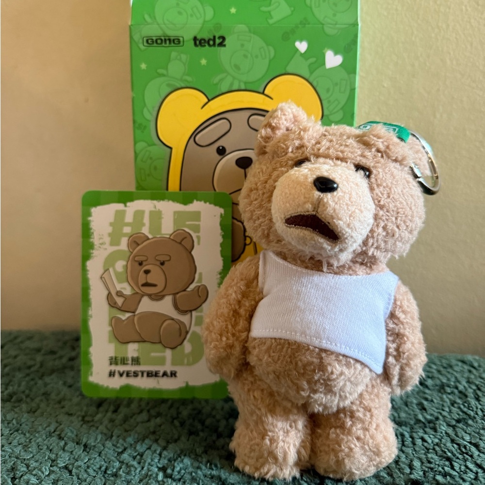 ✨SALE✨ Pop Mart Ted 2 Plush Pendant – Vest Bear (Keychain Collectible)